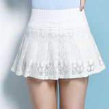 Female Bottom White Black Mini Rock Hot Sex Summer Beach Made Lace Short Skirt Women Ruffle High Waist Bow Tie A-line Skirts