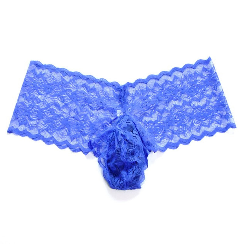 Sissy Lace Thong Enhance Pouch Bikini Briefs