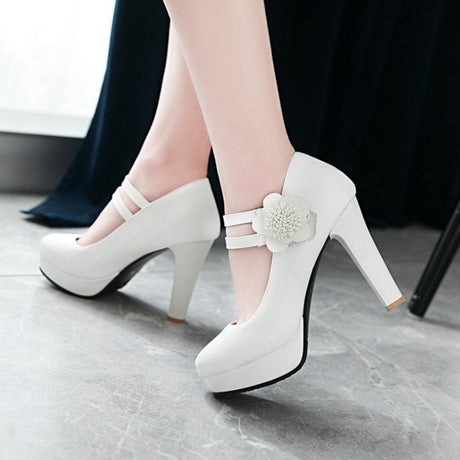 Plus Size 34-48 Woman High Heels Platform Shoes Sweet Princess Party Shoes 10cm shallow women Fashion Sexy pumps wedding shoes