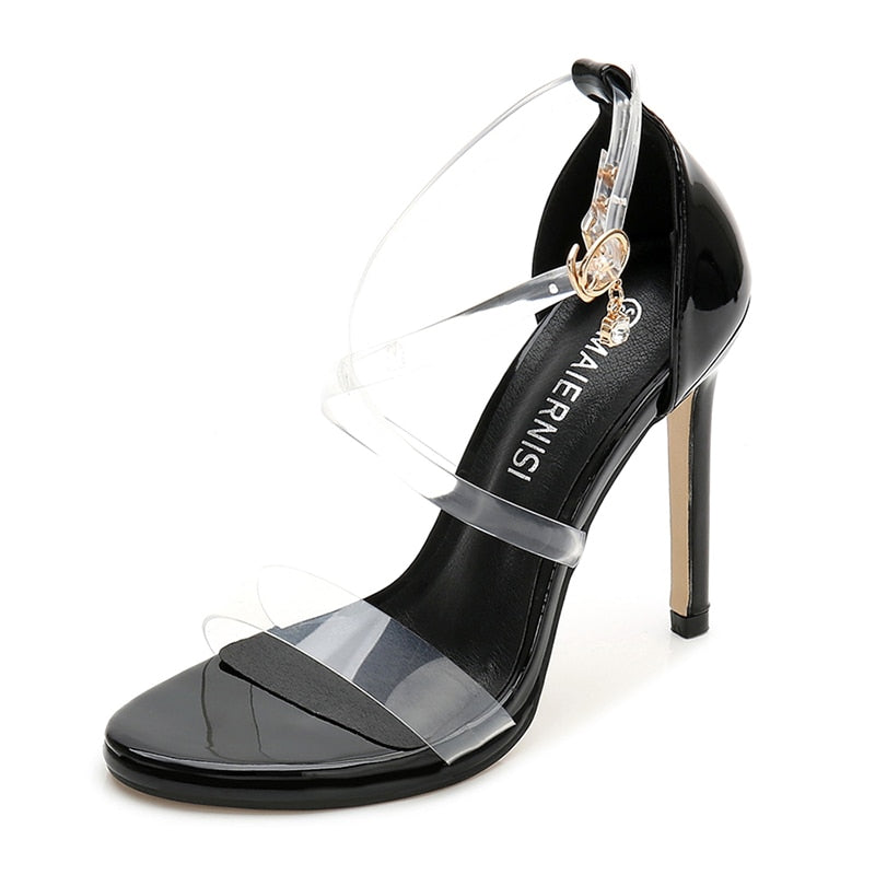 Comfortable Soft Classic High Heel Sandal With Ankle Strap