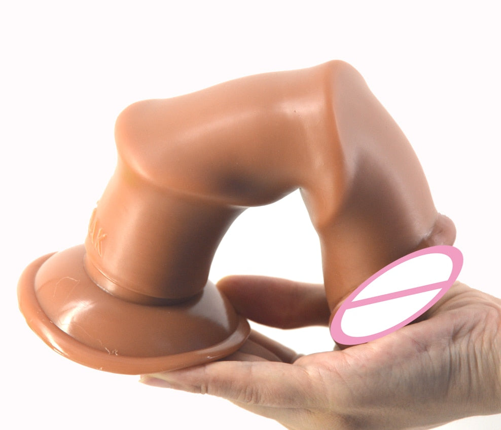 FAAK Realistic dildo with suction cup brown penis deep wave texture extremely vagina stimulate anal sex toys adult masturbation