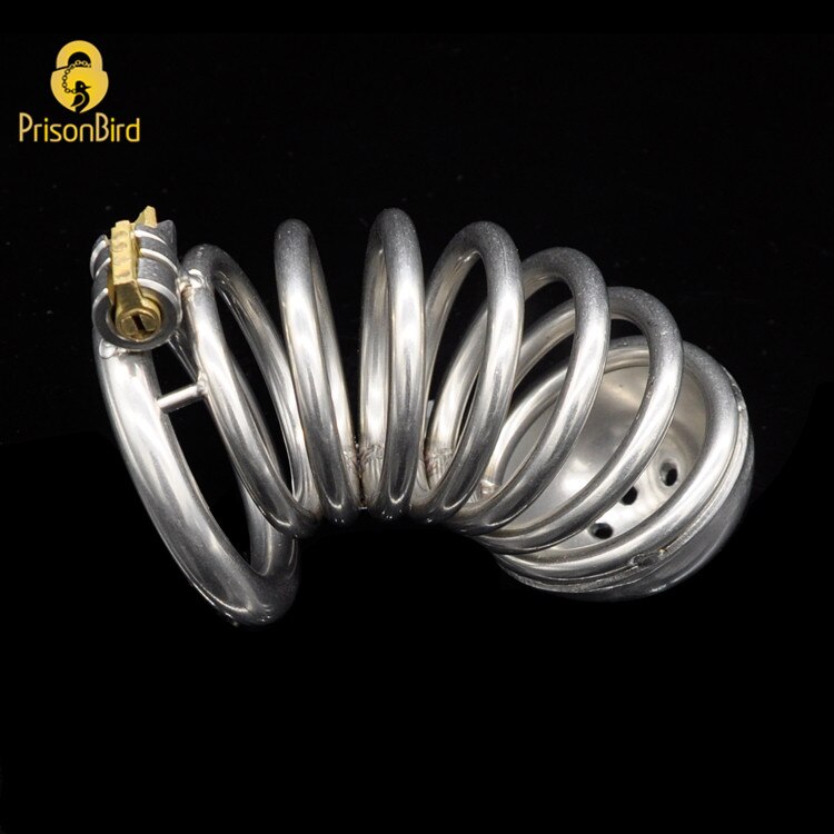 Stainless Steel Long Curved Chastity Cage