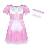 Sissy Maid Uniform Dress Short Sleeve with Choker & Headband