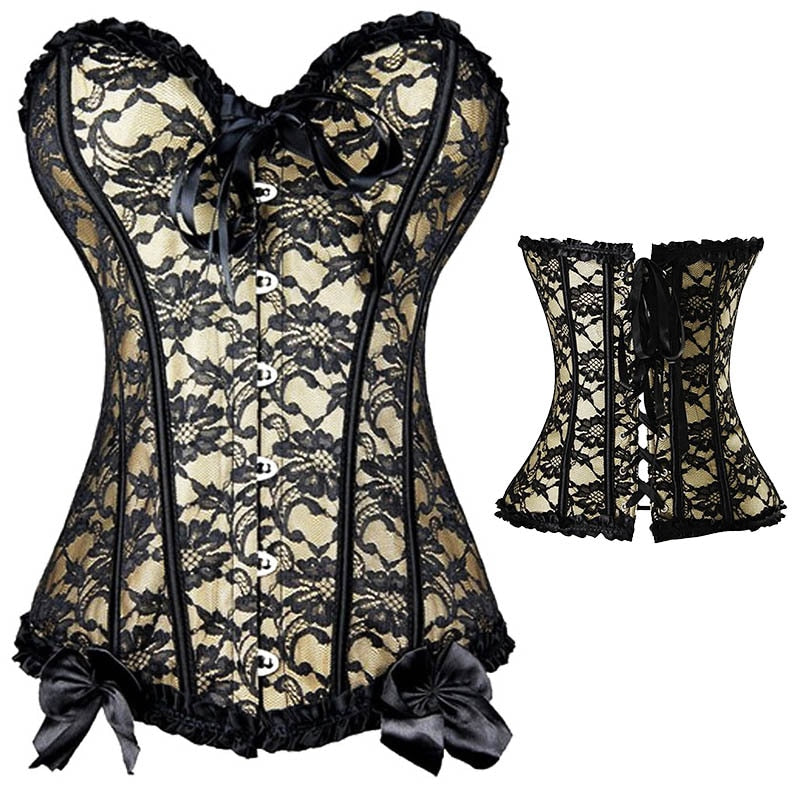 Steampunk Lace Up Boned Overbust Corset