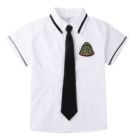 TiaoBug Japanese School Girl Uniform Suit White Short Sleeve T-shirt Top Pleated Skirt Cosplay Korean Girls Student Costume Set