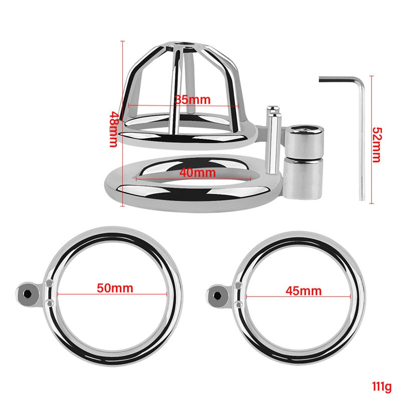 Small Stainless Steel Chastity Cages With & Without Catheter