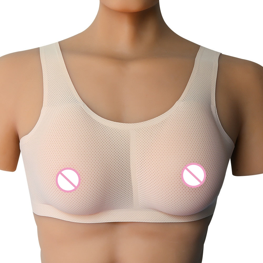 Realistic Fake Boobs Tits Meme Breast From with Bra Crossdresser Boobs chest For Crossdresser Shemale Transgender drag queen