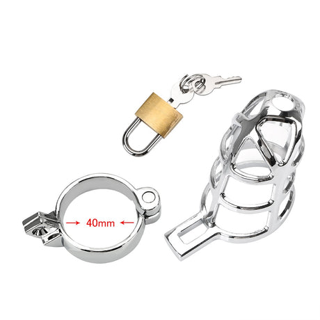 Stainless Steel Male Chastity Cage Lockable 40/45/50mm Rings