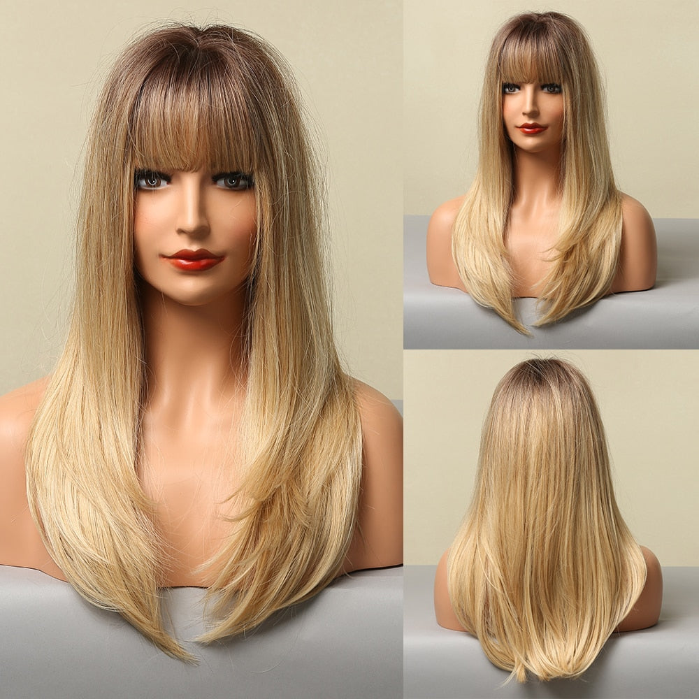 ALAN EATON Long Natural Wave Synthetic Wig