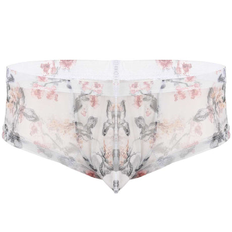 Sissy See Through Sheer Panties Flower Printed