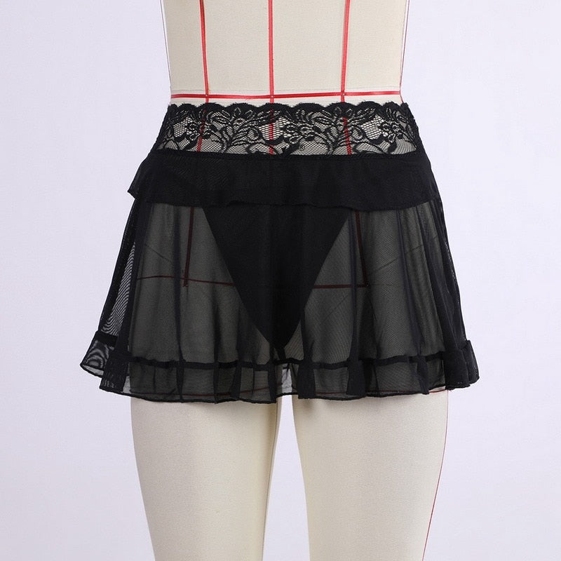 Sissy Lace Ruffled Panty Skirt