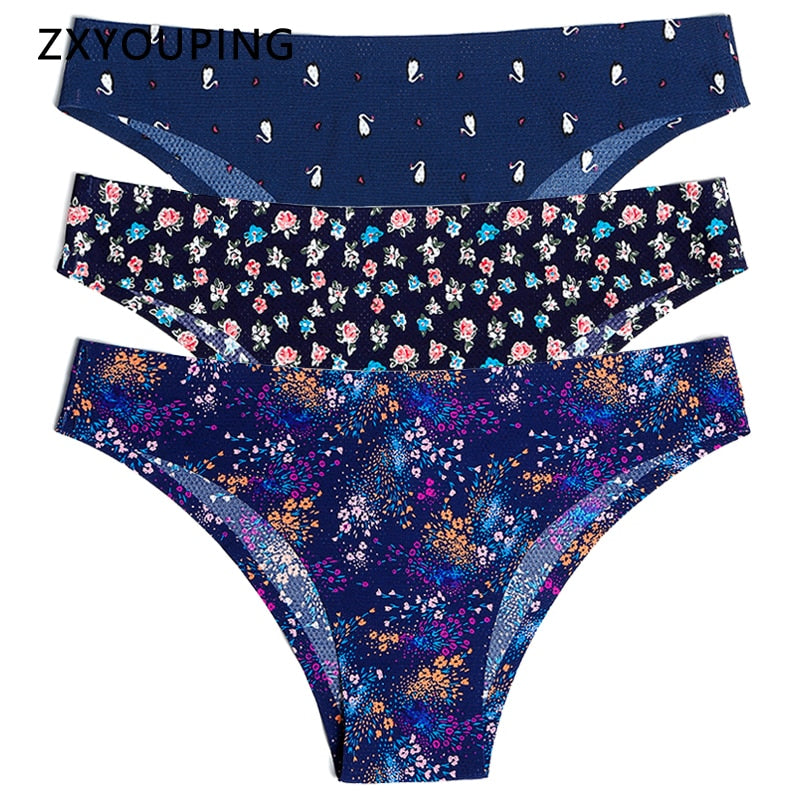 Print Mesh Breathable Seamless Panties Women Underwear Sexy Thongs Female Lingerie Tangas XS-L US Size Briefs 12 Colors Style