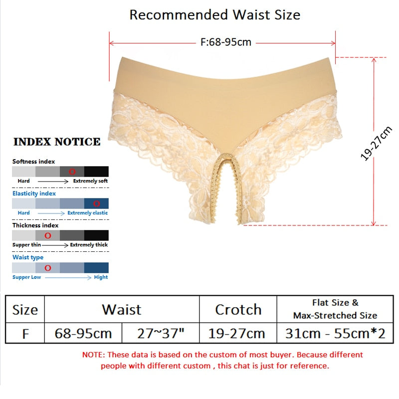 Sexy Silk Open Crotch Low Waist Panties