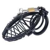 Stainless Steel Mesh Hollow Black Large Chastity Cage