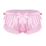 Shiny Soft Satin Ruffled Lace Sissy Panties