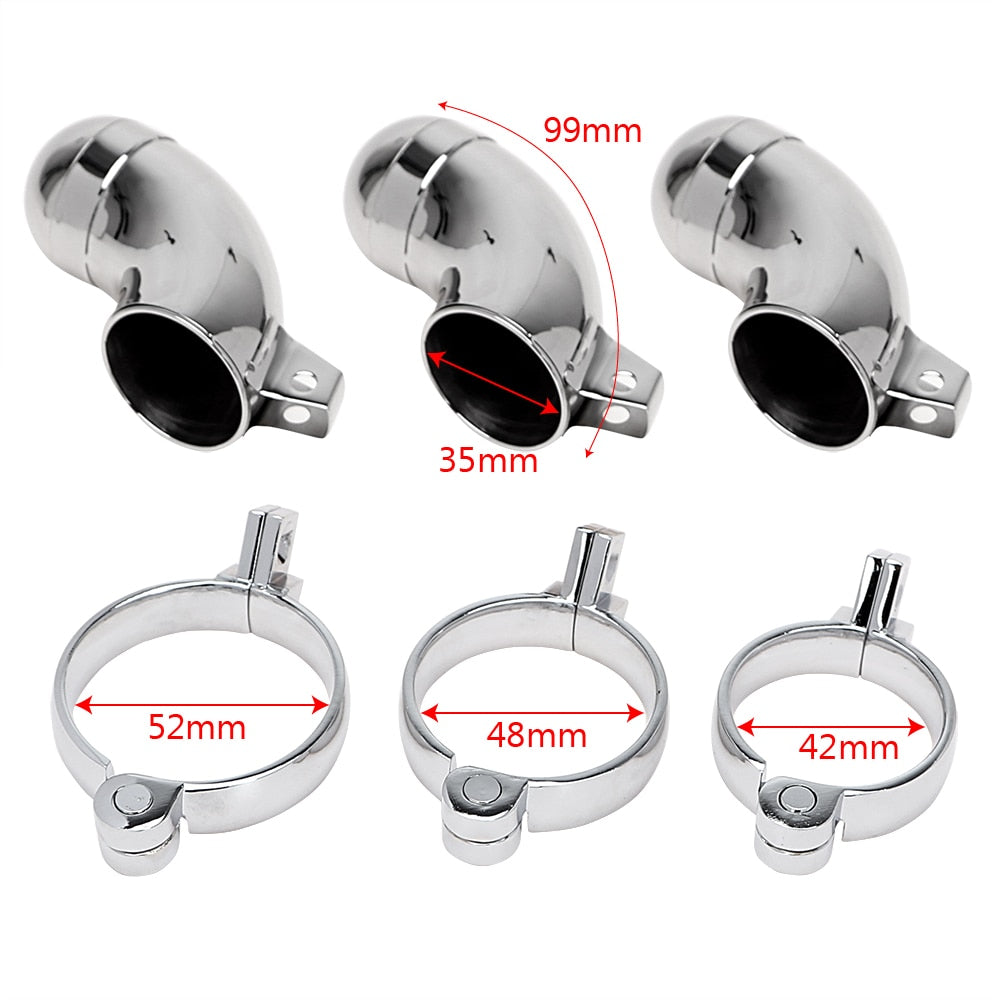 Stainless Steel Lockable Chastity Cage Tube Style