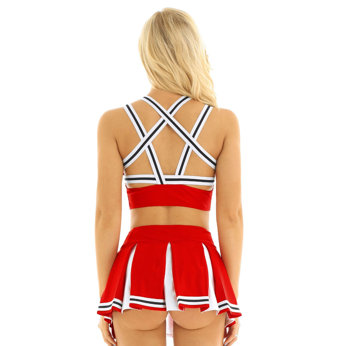 US UK STOCK Women Japanese Schoolgirl Cosplay Uniform Girl Sexy Lingerie Gleeing Cheerleader Costume Set Halloween Costume Femme