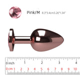 3 Size Smooth Metal Rose Gold Plating Crystal Jewelry Anal Plug Erotic Toy Anal Tube Bead Butt Plug Adult Products For Women Man