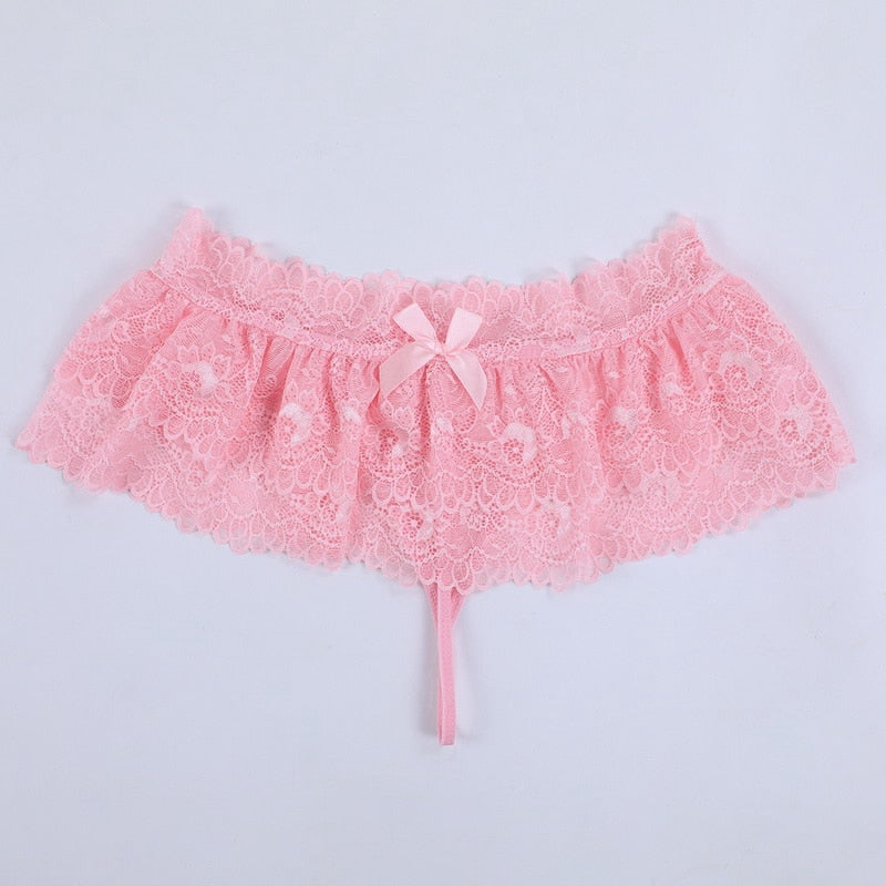 Sissy Lace Ruffled Panty Skirt