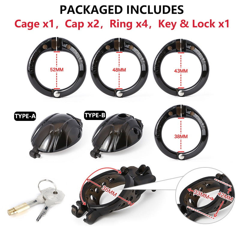 Openable Quick Disassemble Cap Flip Chastity Cage