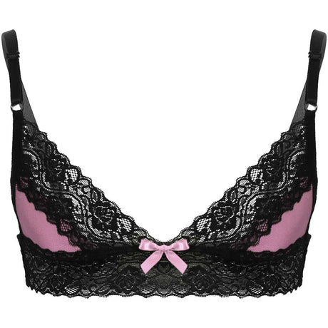 Erotic Sissy Bra Top Floral Lace Wire-free