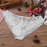 Floral Lace Sheer Pouch G-string Panties