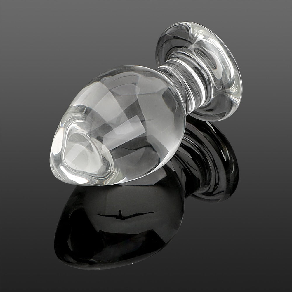 3 Types Transparent Glass Butt Plug