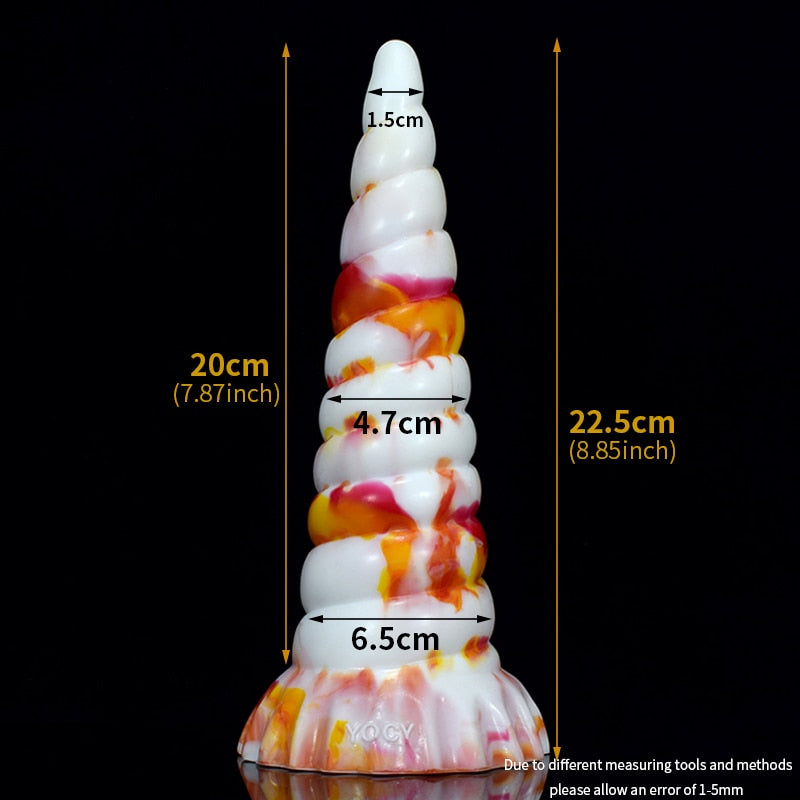 Large Silicone Soft Dildo Unicorn Spiral