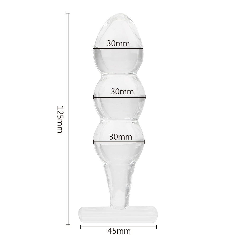 3 Types Transparent Glass Butt Plug