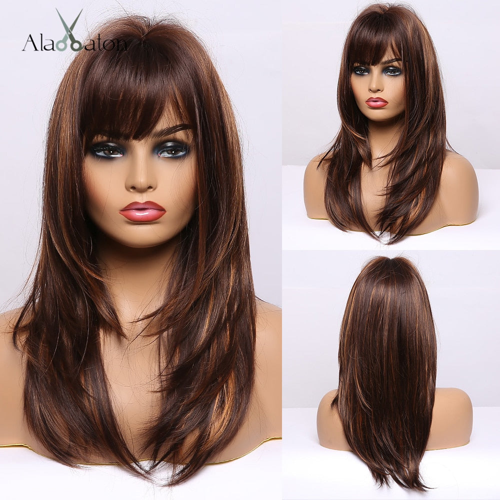 ALAN EATON Long Natural Wave Synthetic Wig