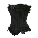 Sexy Satin Lace Overlay Corset Bustier