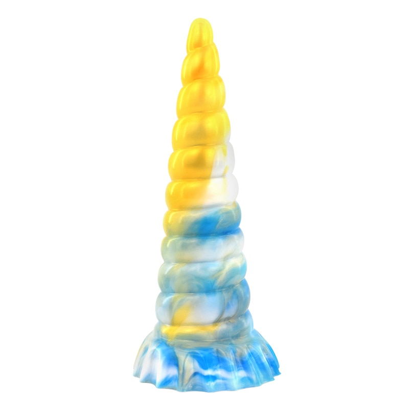 Large Silicone Soft Dildo Unicorn Spiral