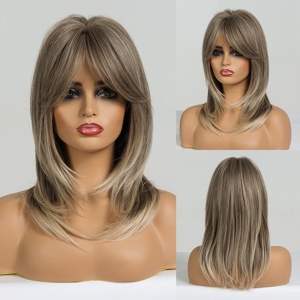 ALAN EATON Long Natural Wave Synthetic Wig