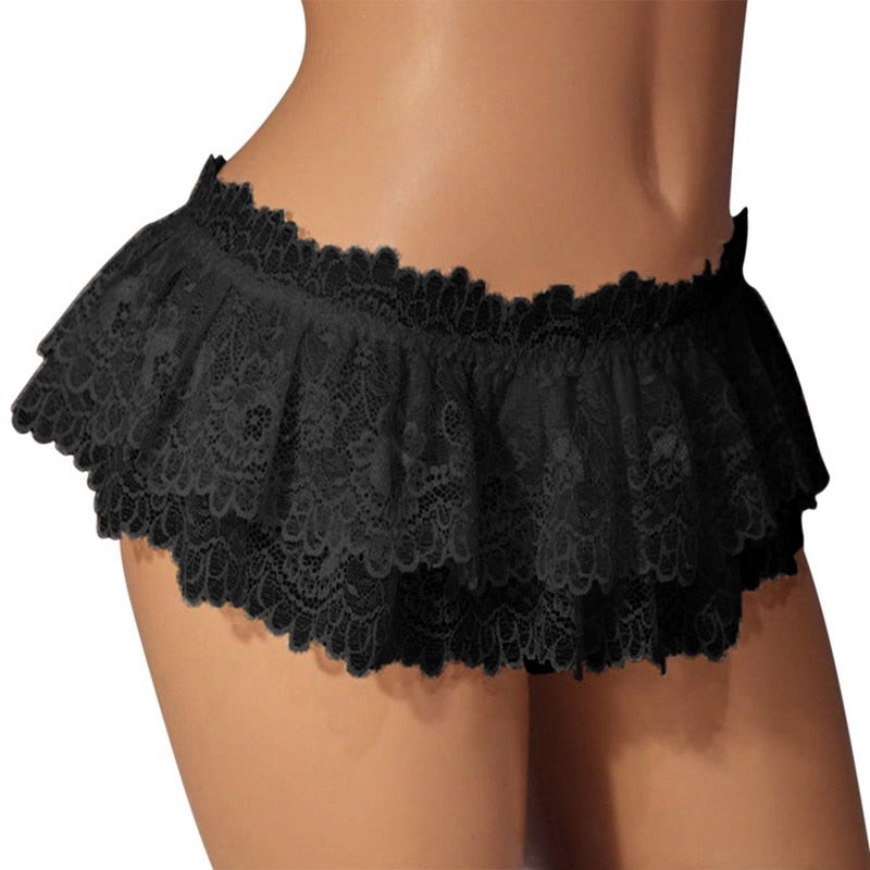 Sissy Lace Ruffled Panty Skirt