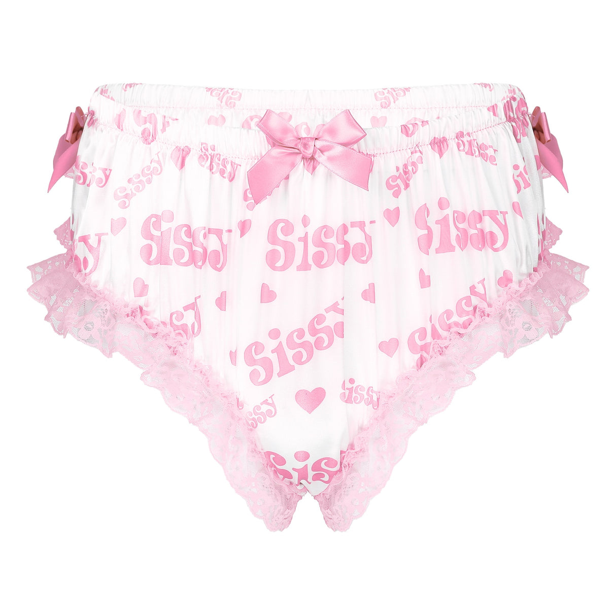 Shiny Soft Satin Ruffled Lace Sissy Panties