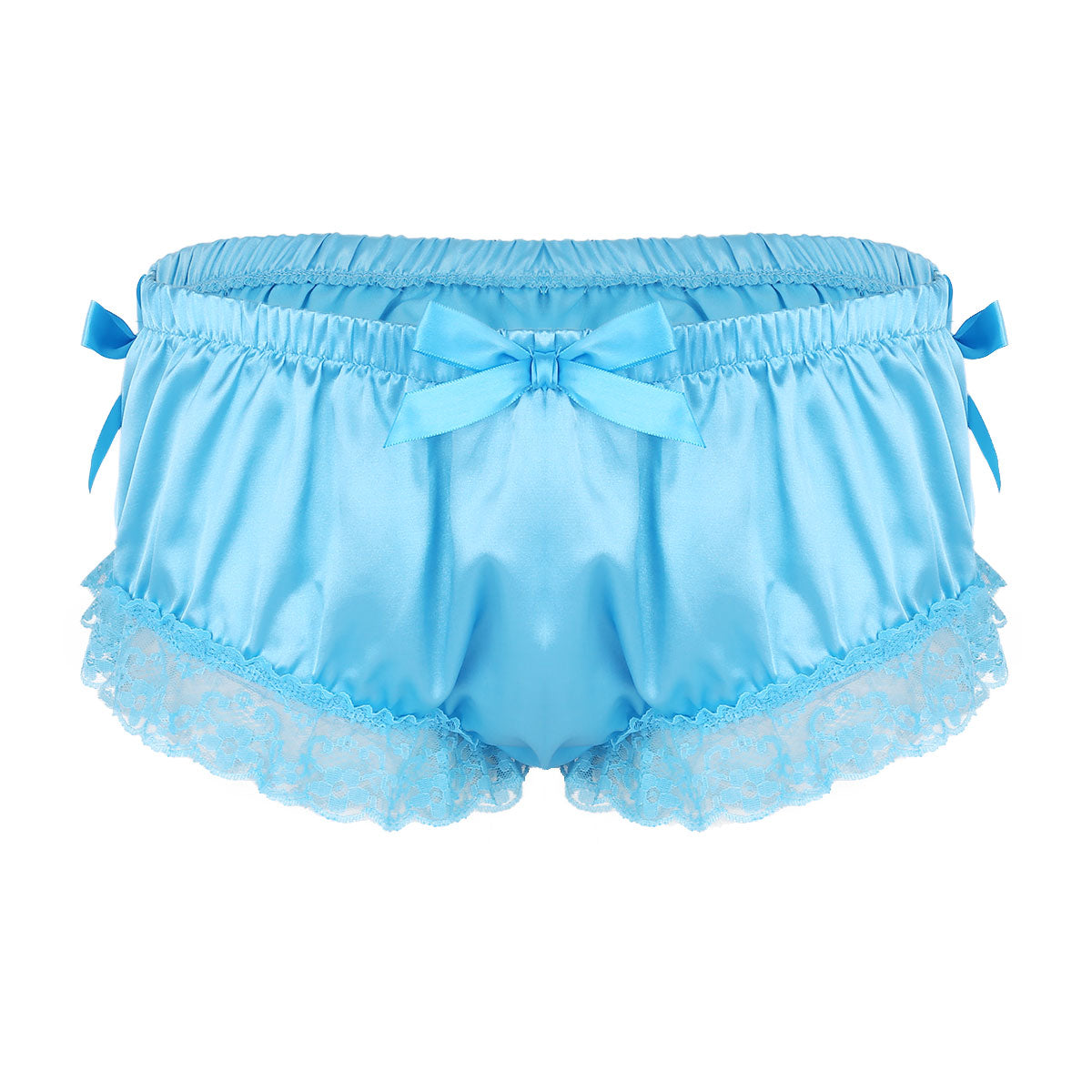 Shiny Soft Satin Ruffled Lace Sissy Panties