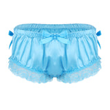 Shiny Soft Satin Ruffled Lace Sissy Panties