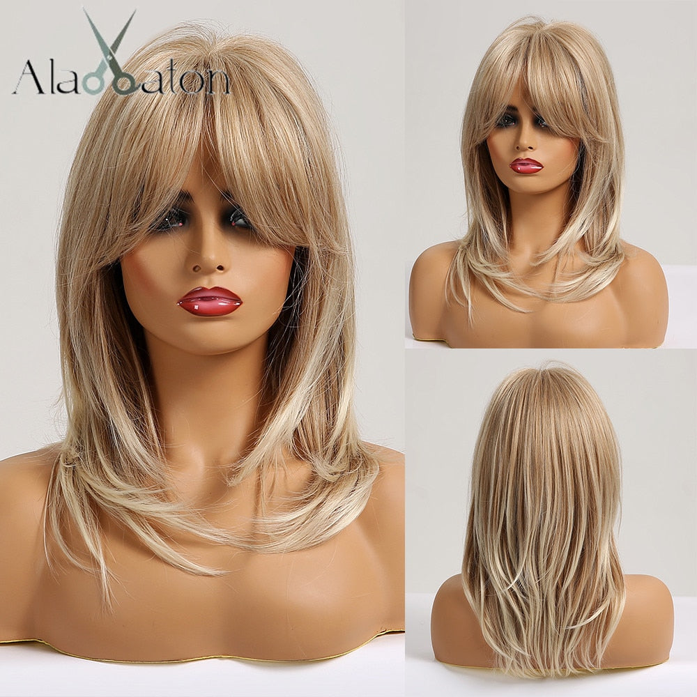 ALAN EATON Long Natural Wave Synthetic Wig