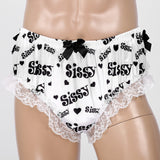 Shiny Soft Satin Ruffled Lace Sissy Panties