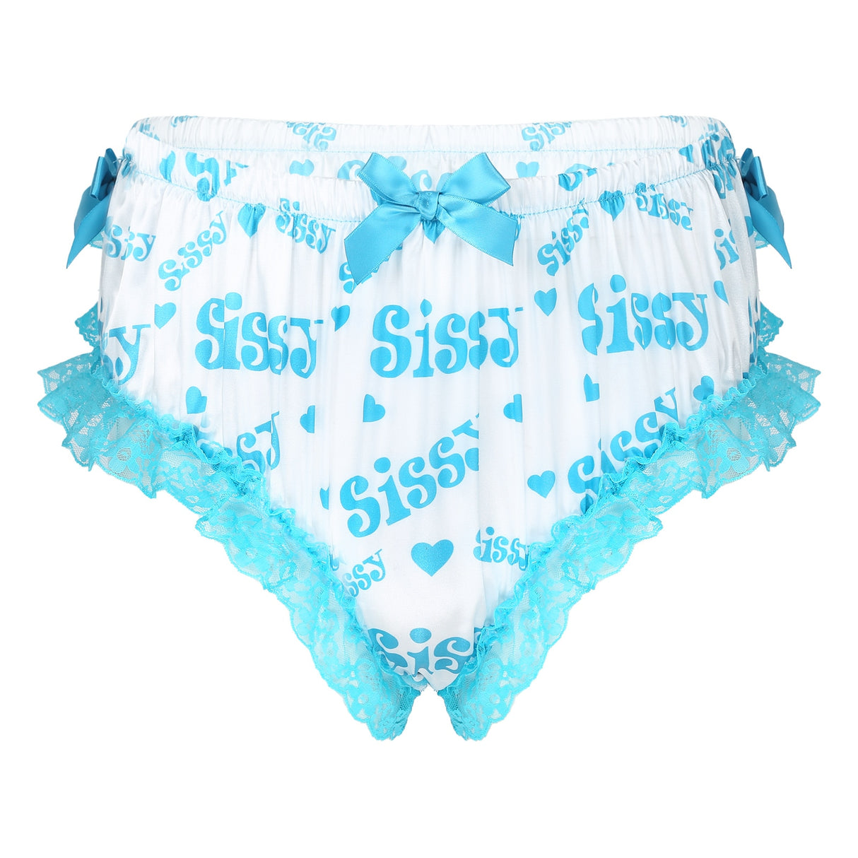 Shiny Soft Satin Ruffled Lace Sissy Panties