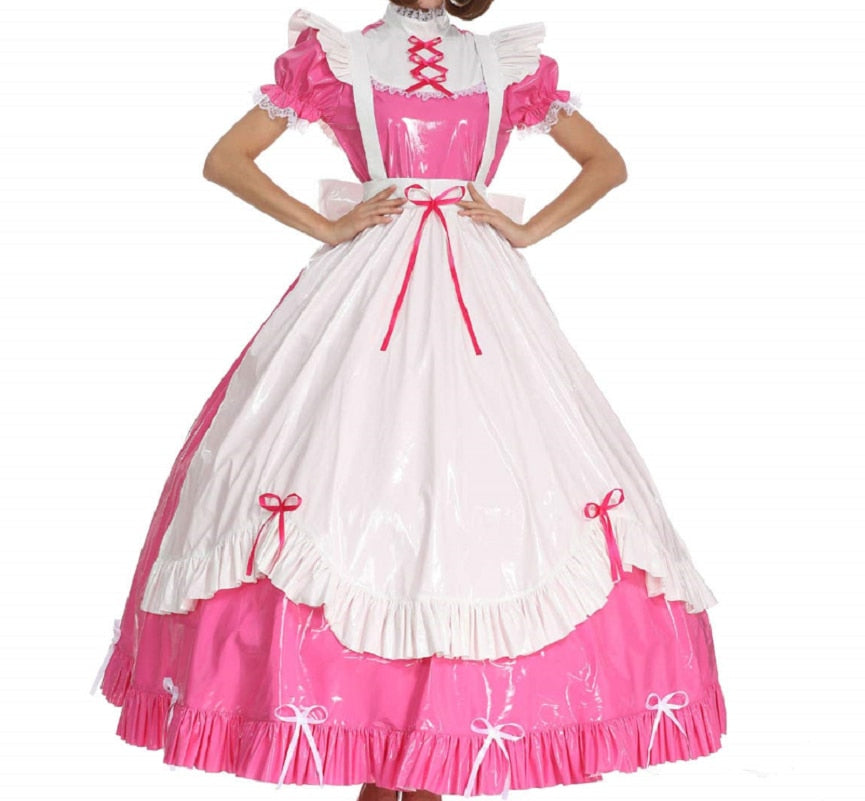 Pink PVC Lockable Sissy Dress