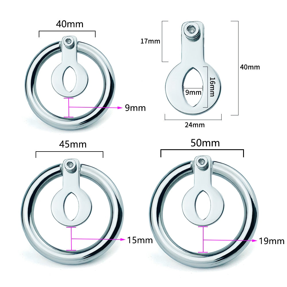 Stainless Steel Flat Reverse Chastity Cage