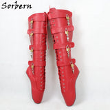 Sorbern Sexy Heelless Knee High  Lockable Ballet Boots