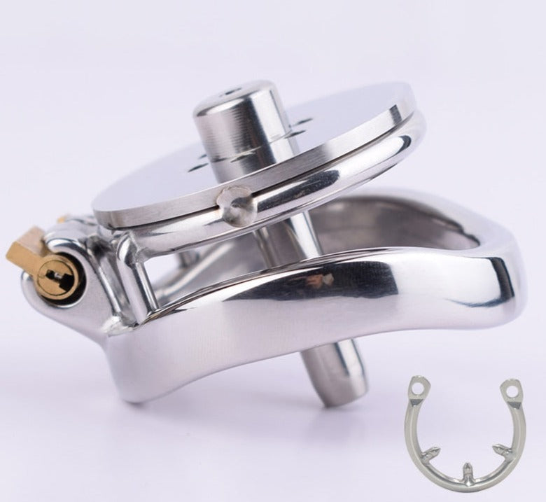 Phantom Pancake Stainless Steel Chastity Cage