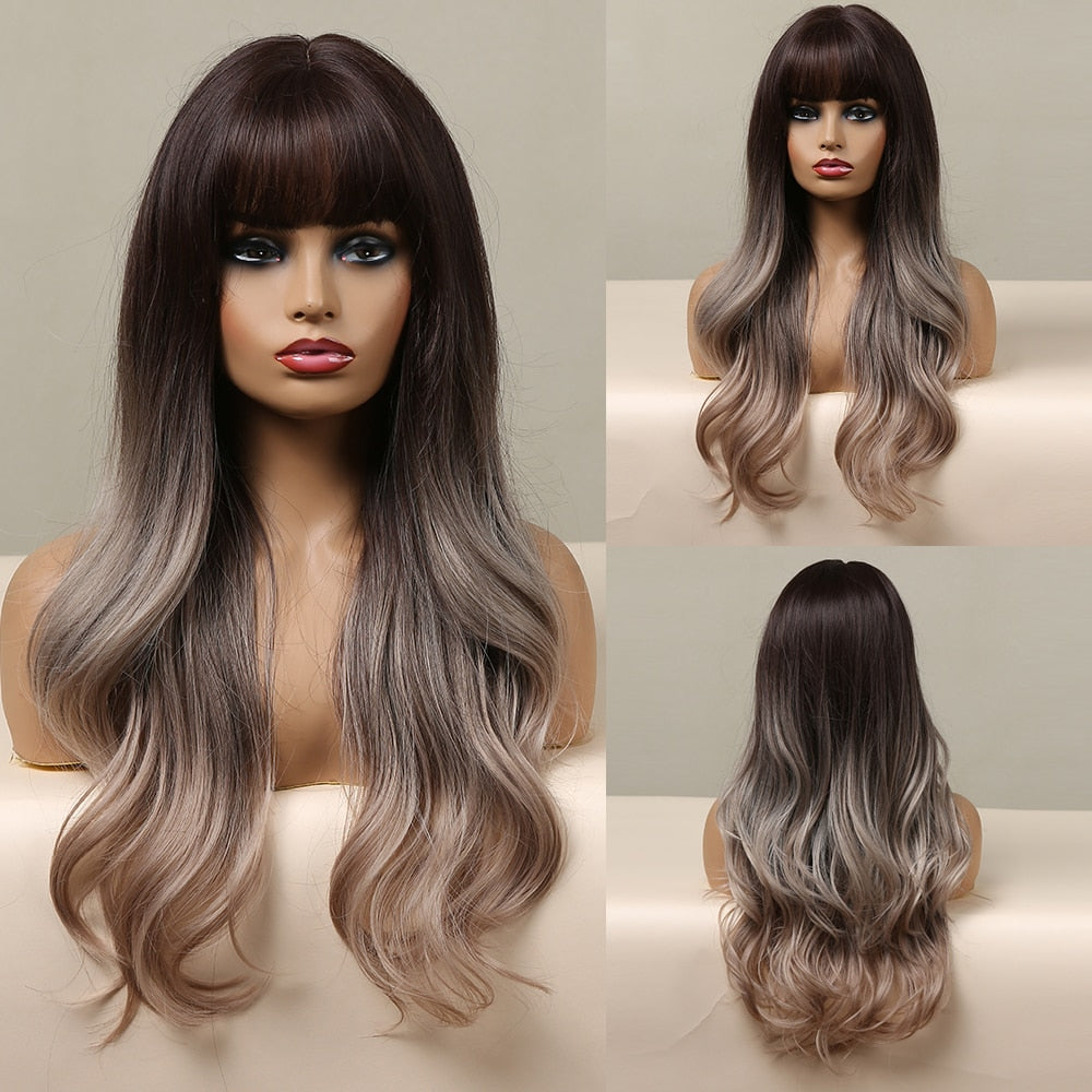 ALAN EATON Long Natural Wave Synthetic Wig