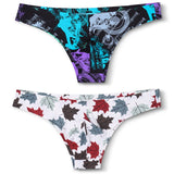 Silk Sissy Pouch Soft Printed Low Waist Seamless Panties - 2PK