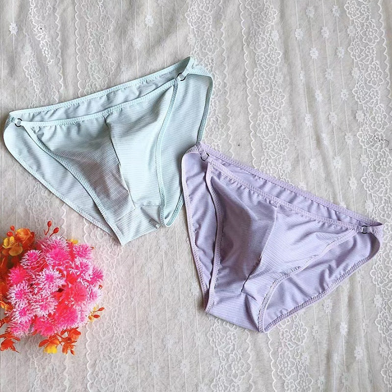 2pcs Soft Breathable Sissy Pouch Panties