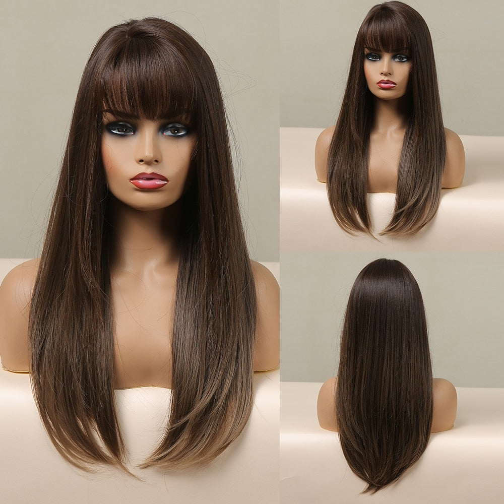 ALAN EATON Long Natural Wave Synthetic Wig