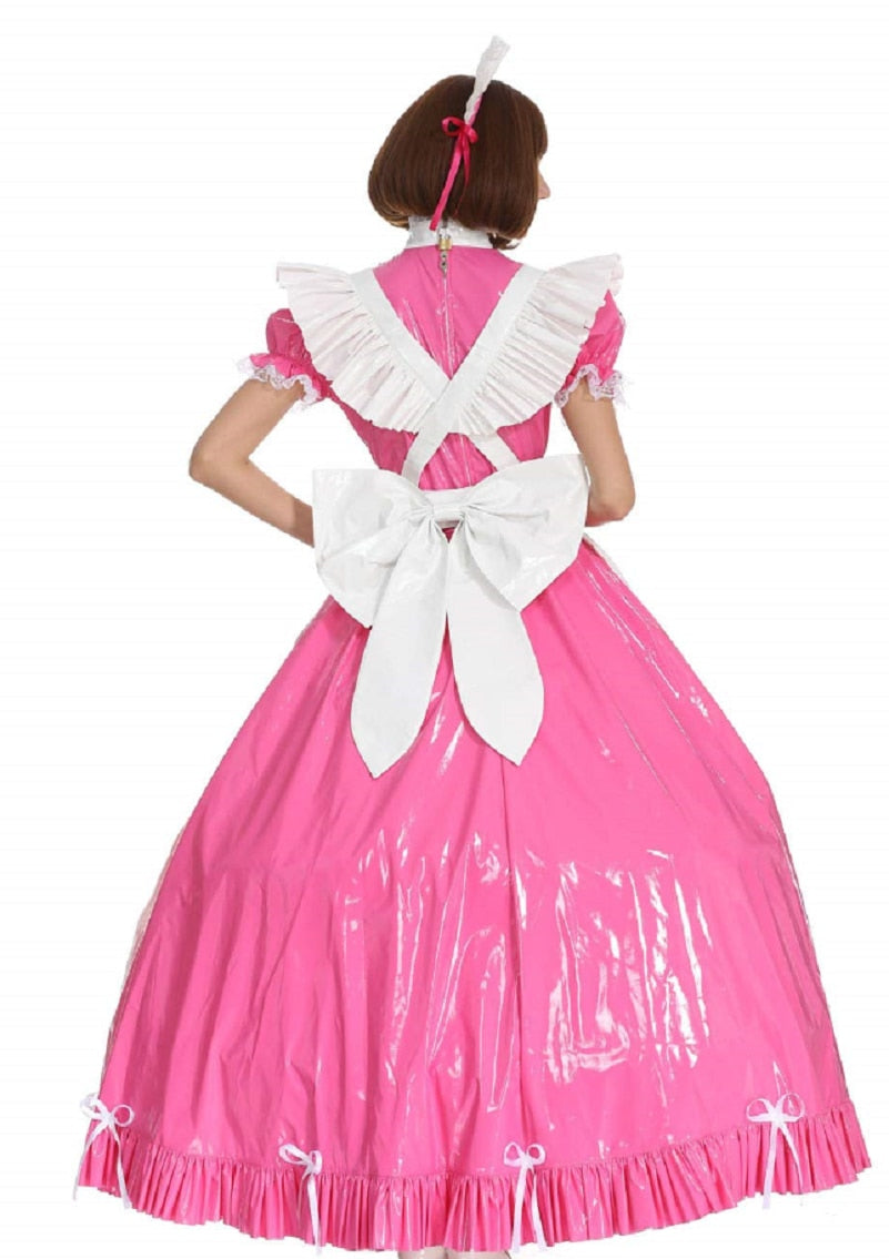 Pink PVC Lockable Sissy Dress