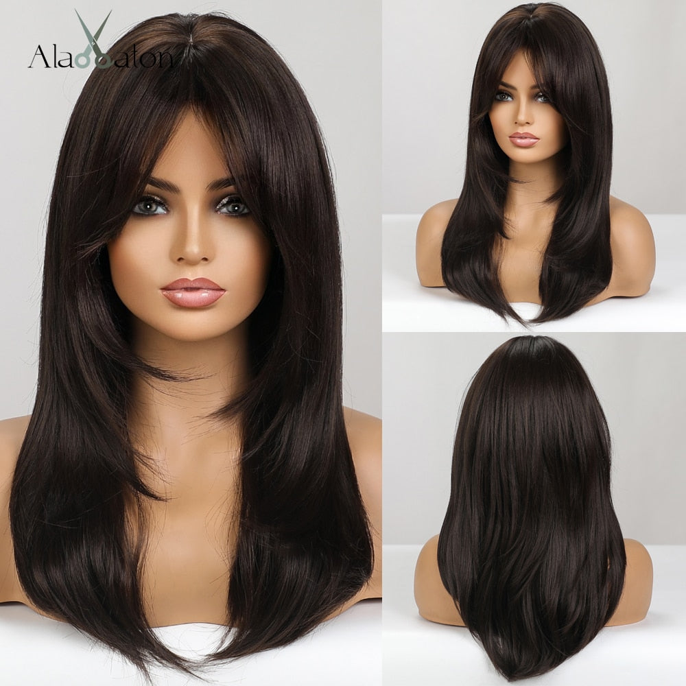 ALAN EATON Long Natural Wave Synthetic Wig